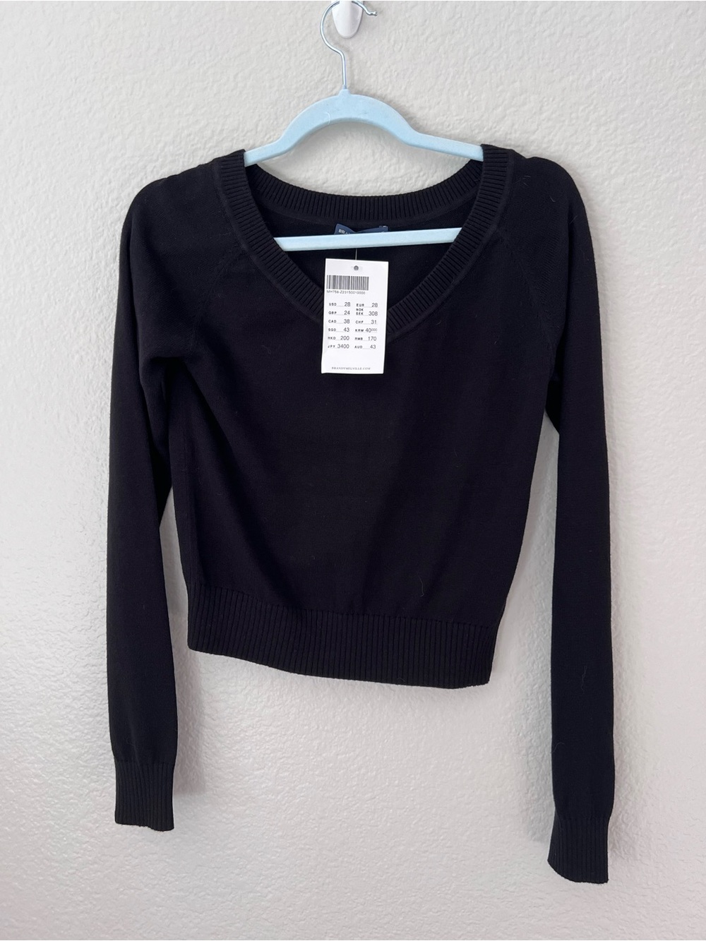New with Tags Brandy Melville Black V Neck Sweater